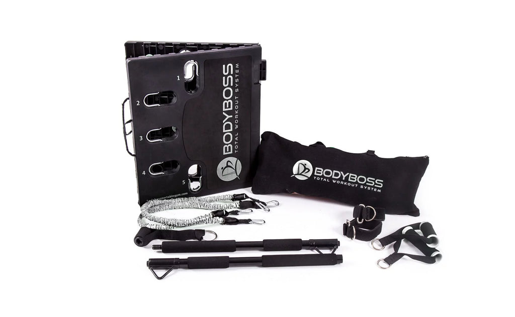 Restored BodyBoss Home Gym 2.0 - Full Portable Gym Home Workout Package - Silver (Refurbished)