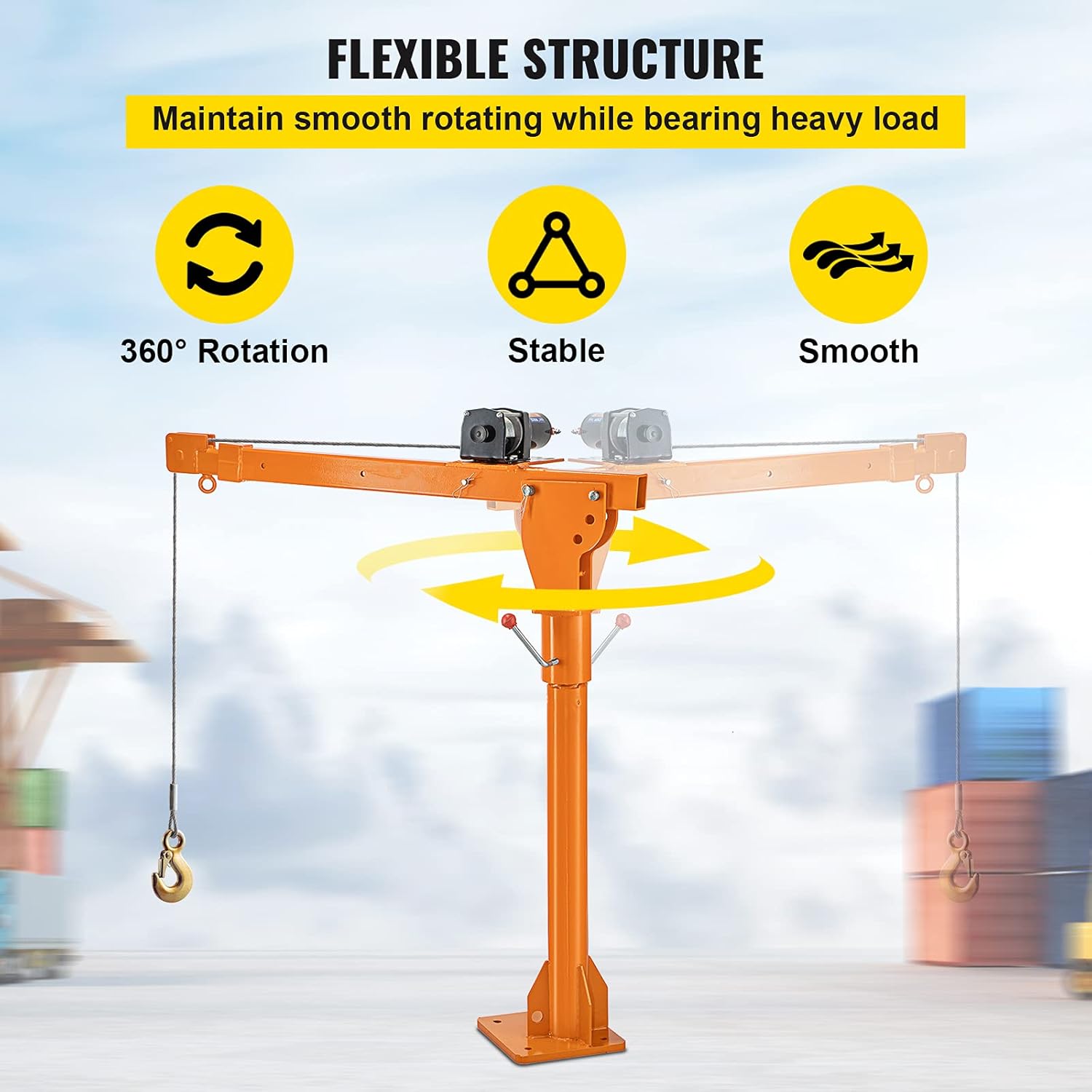 Truck Crane Frame with Adjustable Telescopic Boom, Single & Double Cable Lifting Modes X44469