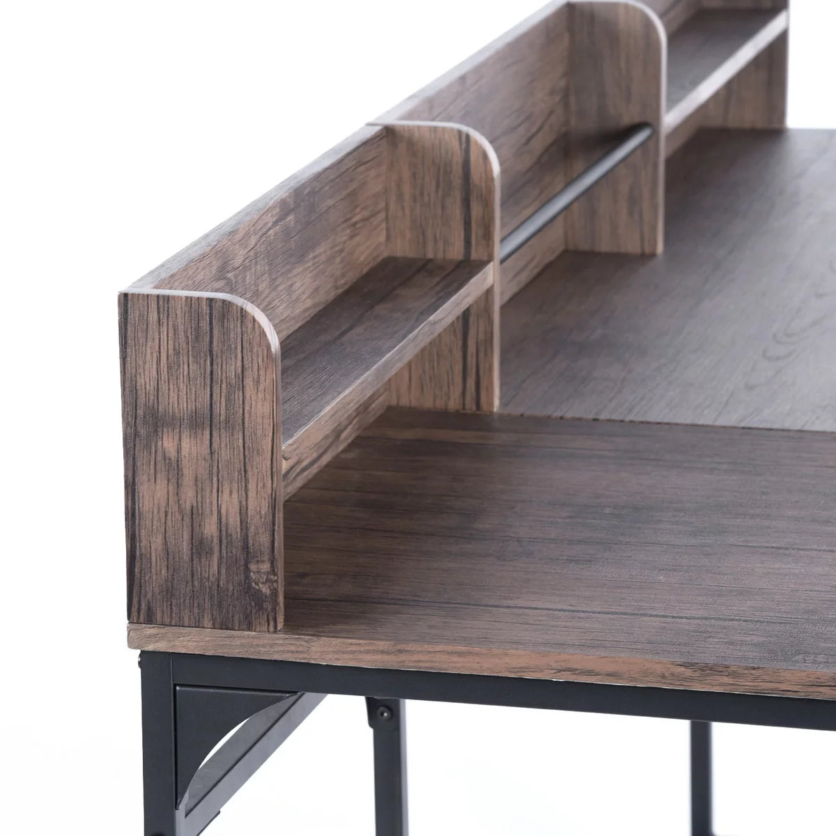 L-Shaped Desk 65" x 43" with Storage, Corner Computer Desk for Work and Study O36656