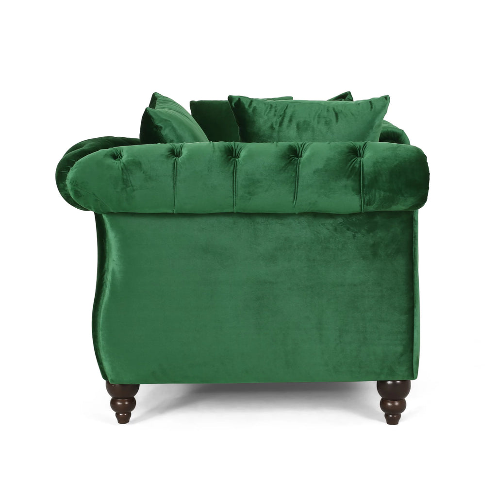 Emerald Tufted Fabric Chaise Lounge K928