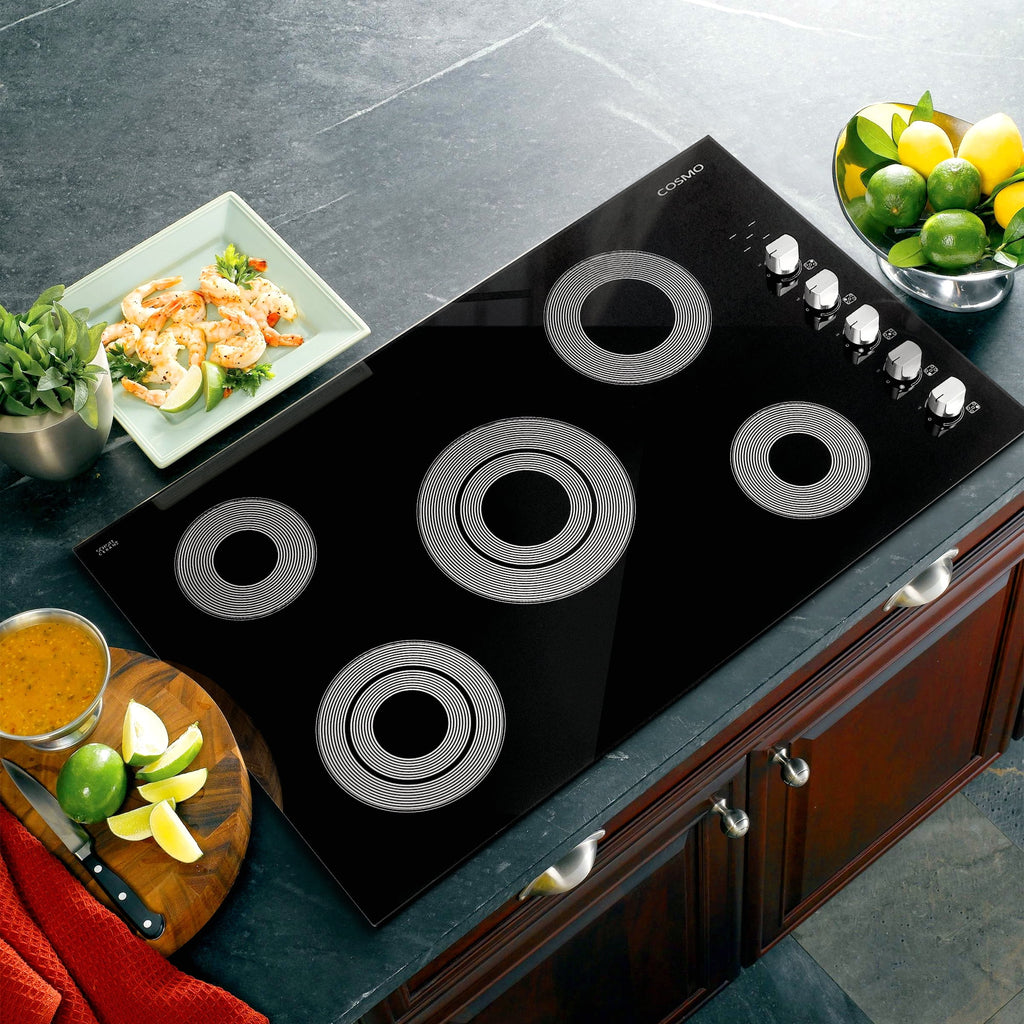 5 Piece Kitchen Appliance Package with Electric Cooktop, Wall Oven, Microwave, Refrigerator & Dishwasher D7167