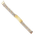 14K 3C 2L Nugget Cuban Link ID Bracelet - 8.5"