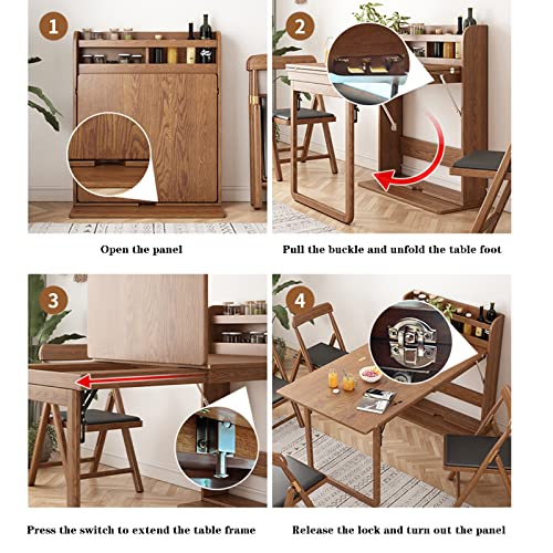 Wall Mounted Dining Table with Storage Shelf and Fold Out Desk J5058