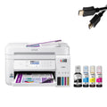 Epson EcoTank-3850 Special Edition All-in-One Inkjet Printer with Scanner, Copier, Business Office, White, Bundle with Printer Cable