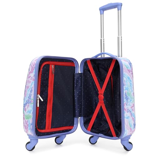 Kids Luggage 18" Airline Approved Rolling Hardside Carry-on Suitcase with Wheels F54673