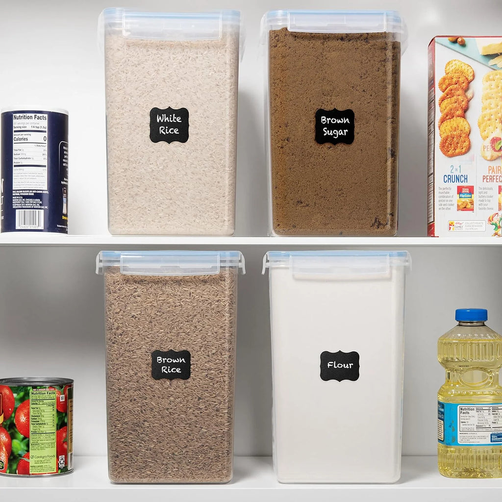 Extra Large Airtight Pantry Containers with Lids, Clear Plastic Storage for Flour Sugar Rice W85036