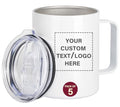 Coffee Mug with Lid Sublimation Mugs Blanks 12oz Insulated Stainless Steel Coffee Travel Mug Double Wall Vacuum Reusable Coffee Cup with Handle White (1, White)