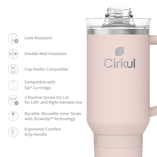 40oz Stainless Steel Tumbler with Handle, Double-Wall Insulated T7917