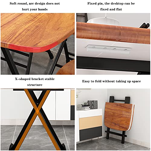 Folding Dining Table, Retractable Multi-Function Desk, Space Saving, Lightweight, for Kitchen Bedroom Office A449006