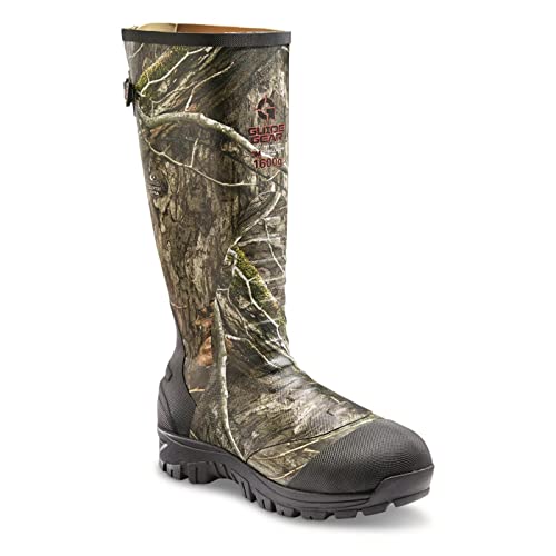 Guide Gear Men's Ankle Fit Camo Hunting Insulated Rubber Boots Waterproof Muck Rain Shoes, 1,600-gram