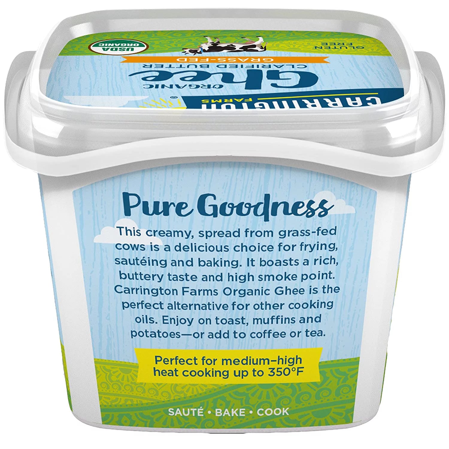Organic Ghee Clarified Butter Grass Fed, 12 fl oz, Pack of 2 Q331