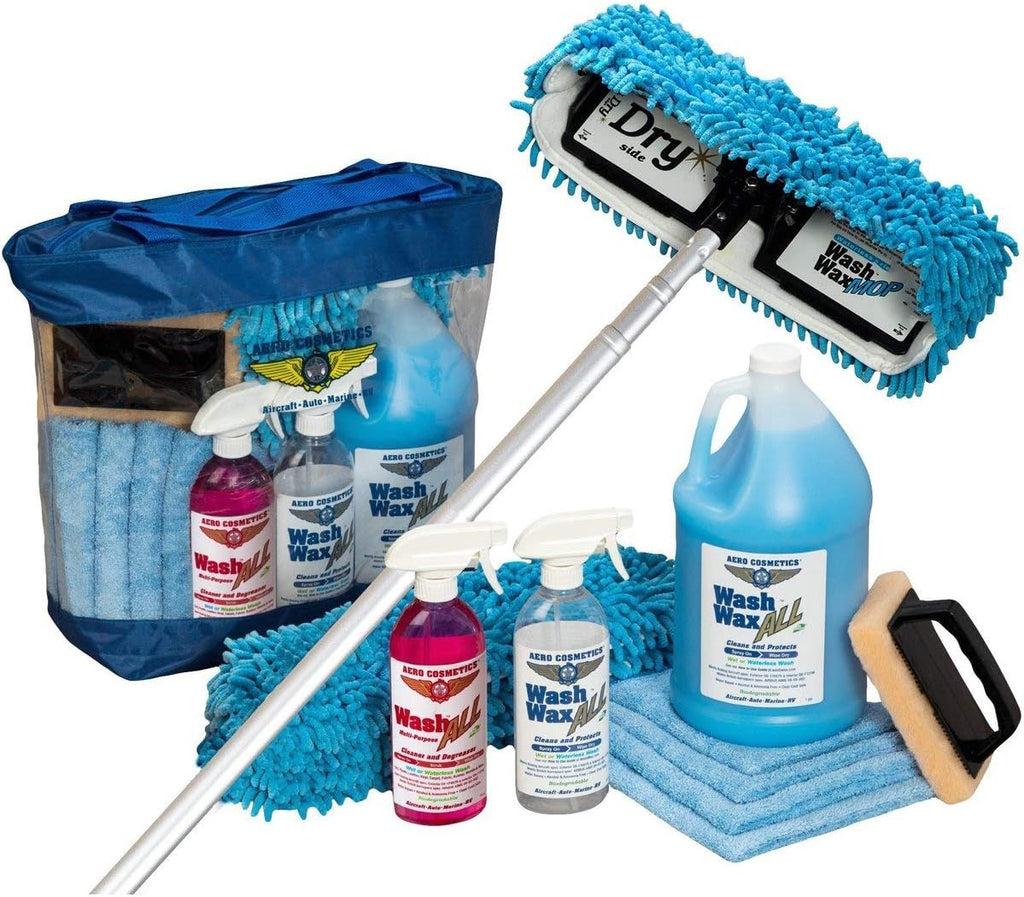 Waterless RV Boat Wash Wax Mop Kit with Telescoping Pole V5465