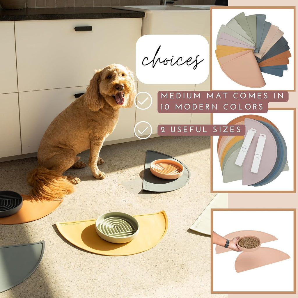 Waterproof Silicone Pet Feeding Mat, Non-Slip, Raised Edge, 21" x 10.5" S880
