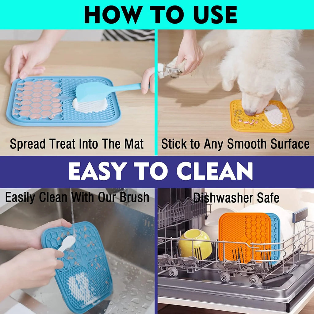 Dog Licking Mat with Suction for Anxiety, Slow Feeder Lick Pad U50961