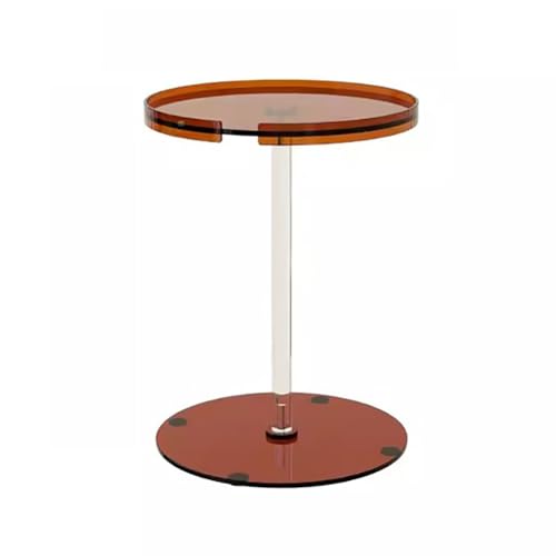Transparent Acrylic Side Table, Round Slim Nightstand, Simple Lucite Vase Display Table, Home Decor Small Table, 40 * 53Cm,Sofa Side Table, Compact End Table for Living Room,Black