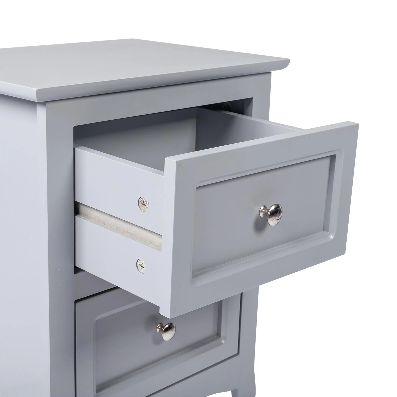 Nightstand with 2 Storage Drawers, Set of 2, Gray O3057