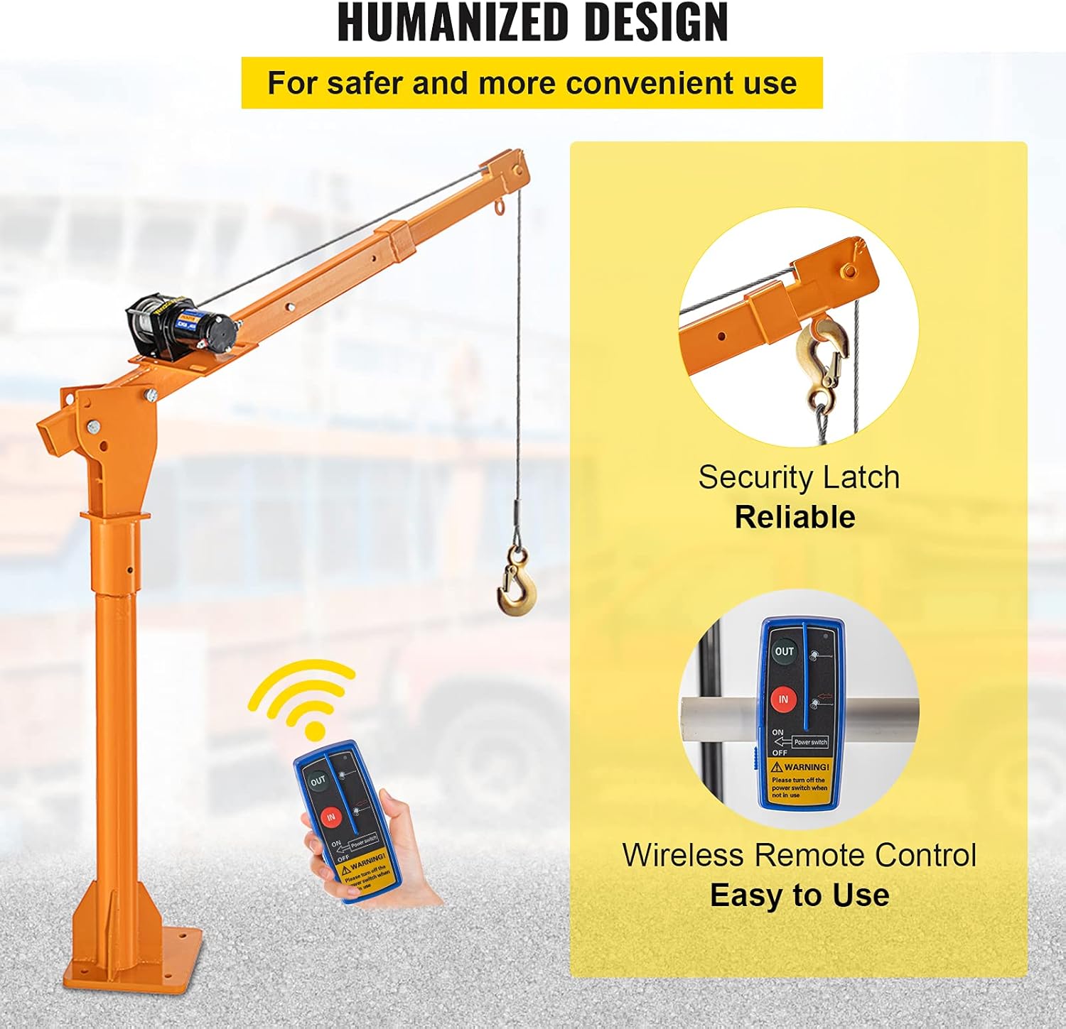 Truck Crane Frame with Adjustable Telescopic Boom, Single & Double Cable Lifting Modes X44469
