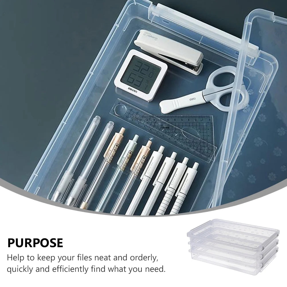 Multilayer Transparent Storage Box for Documents S1738
