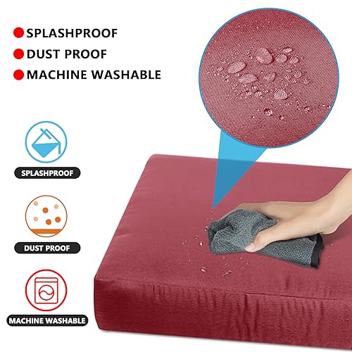 Patio Cushion Covers Waterproof with Zipper, Taupe, Set of 5 N419