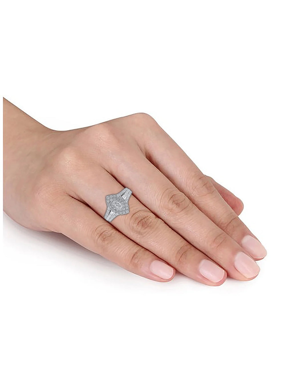 Lab Grown Diamond Engagement Ring, Sterling Silver, Size 5 V278094