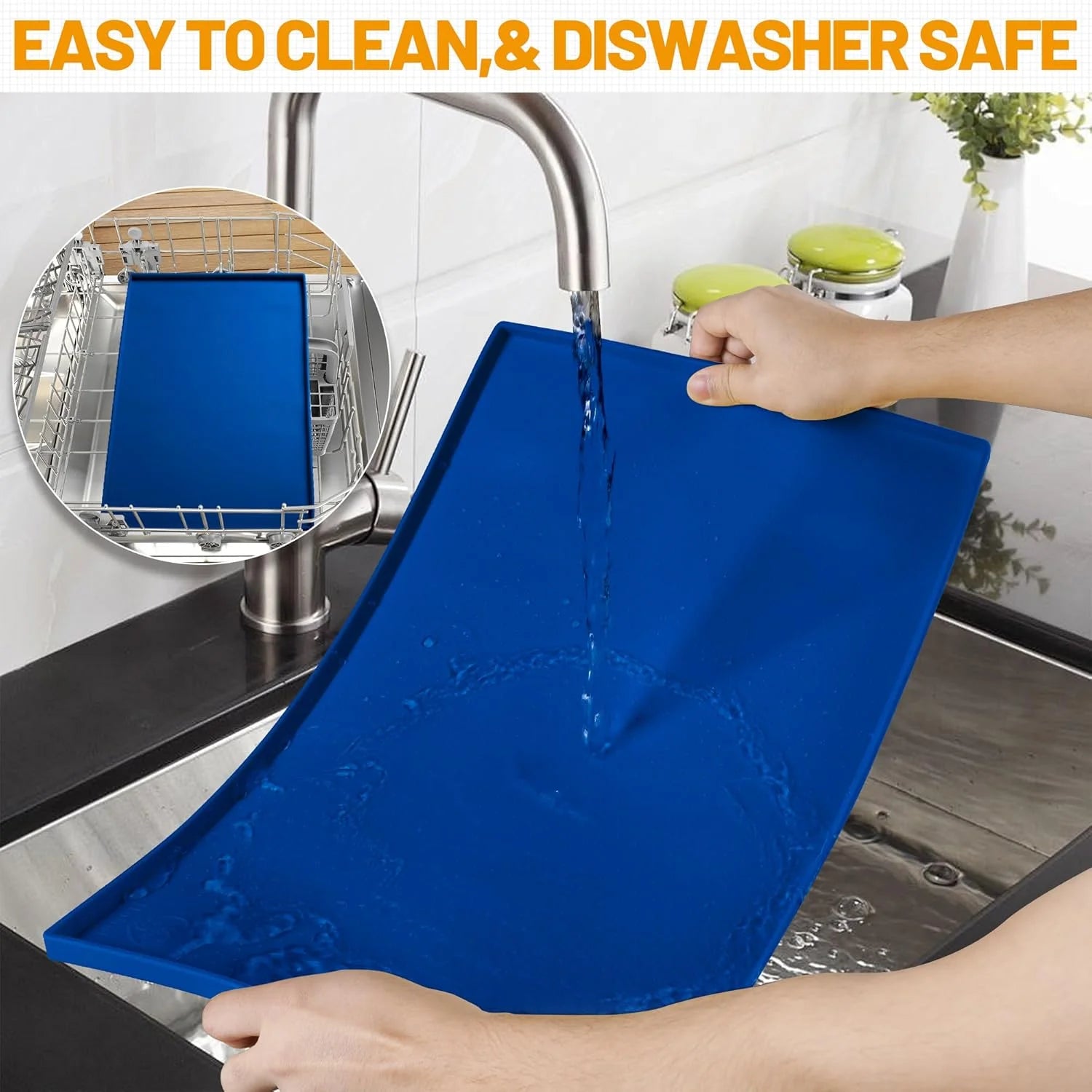 Dog Feeding Mat, Waterproof Silicone, Dishwasher Safe, Non-Slip Z60153