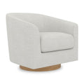 Swivel Accent Chair, Upholstered Barrel-Curved Chair with Arm and Backrest, Comfy Club Chair for Living Room, Reading Room, Bedroom, Fog Grey