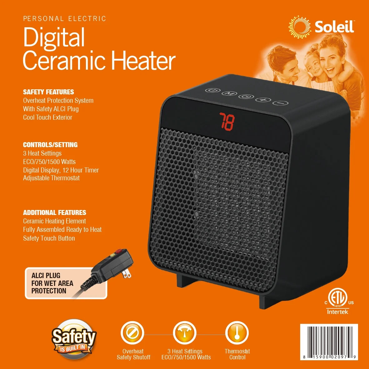 Electric Ceramic Heater 1500W Indoor F8963