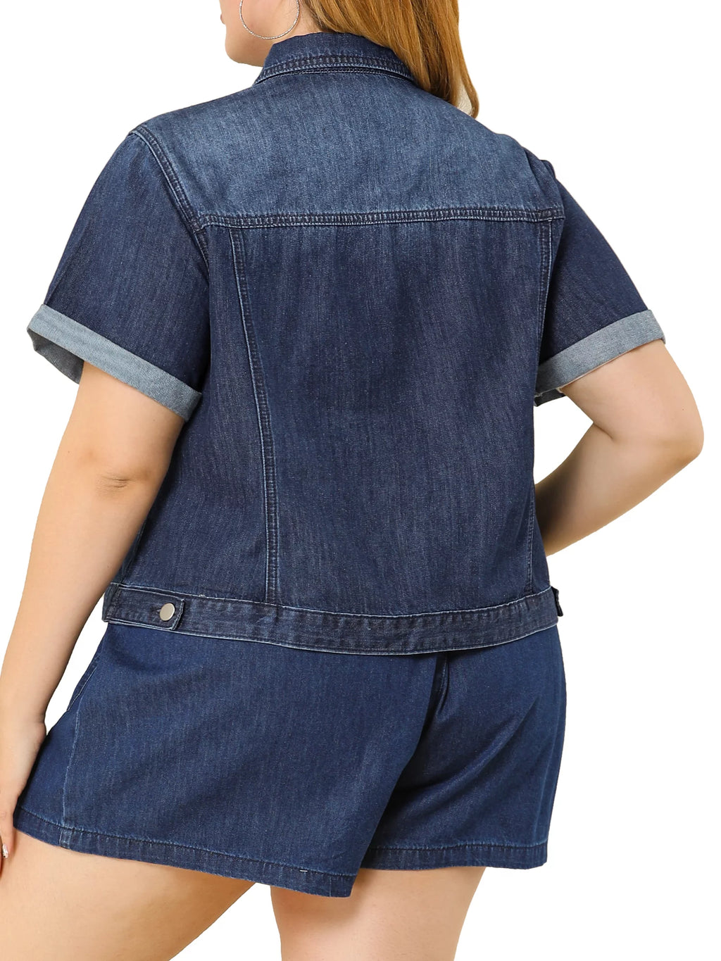 Juniors Plus Size Crop Denim Trucker Jacket U107