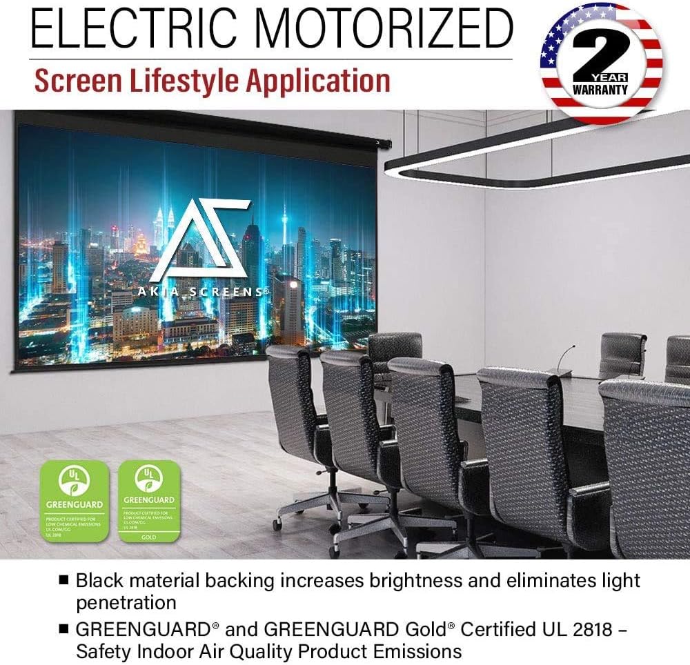 Motorized Projector Screen 125 inch 16:9 4K HD Retractable Ceiling Mount D312618