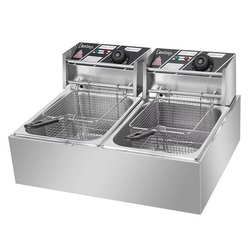 5000W 12L Dual Tanks Electric Deep Fryer Professional Tabletop Restaurant kitchen Frying Machine With 2 Basket
