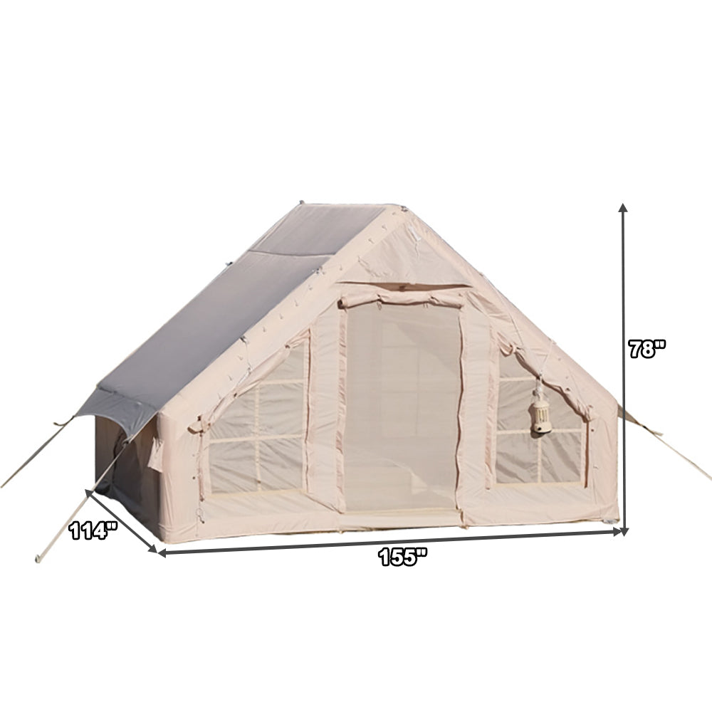 Inflatable Camping Tent with Electric Pump, Waterproof Windproof Oxford, Four Season Cabin Tent Z453