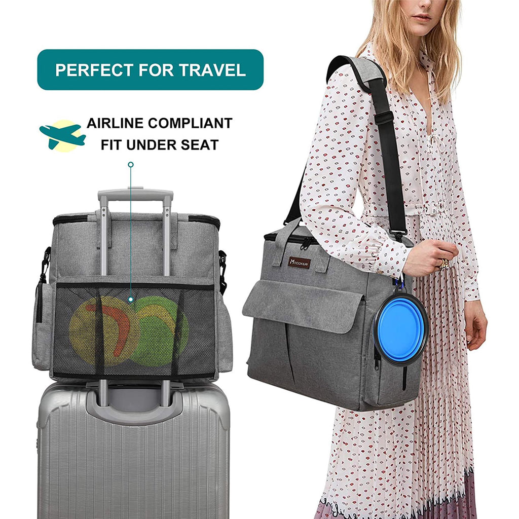 Dog Travel Bag with Food Carriers and Collapsible Bowls S62893