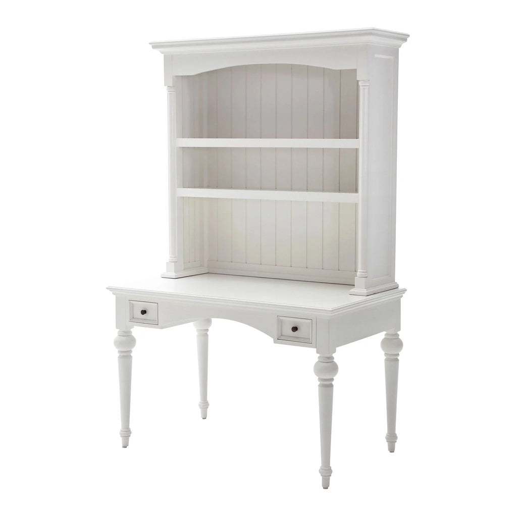 Antiqued White Writing Desk with Hutch I742