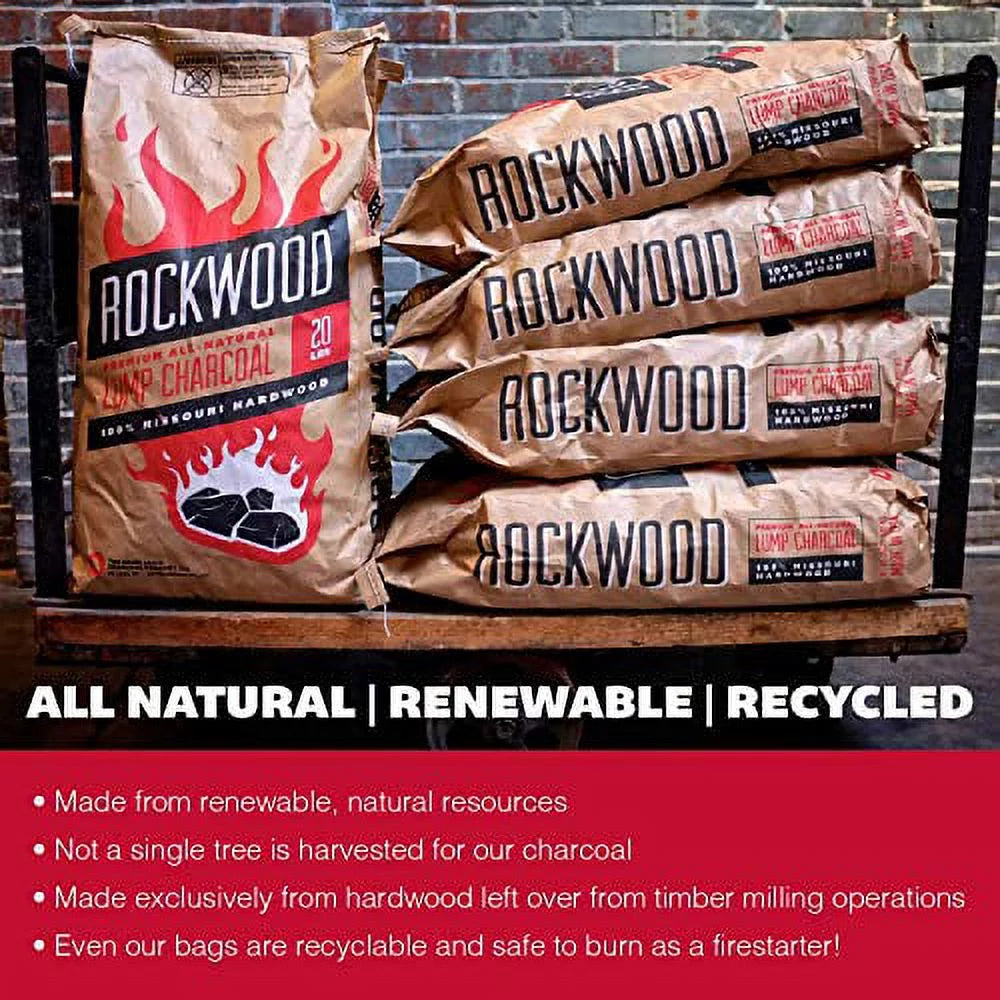 All-Natural Hardwood Lump Charcoal - Oak, Hickory, Maple, and Pecan Wood Mix G8054