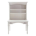 HomeRoots 397849 Antiqued White Provencial Writing or Computer Desk with Hutch
