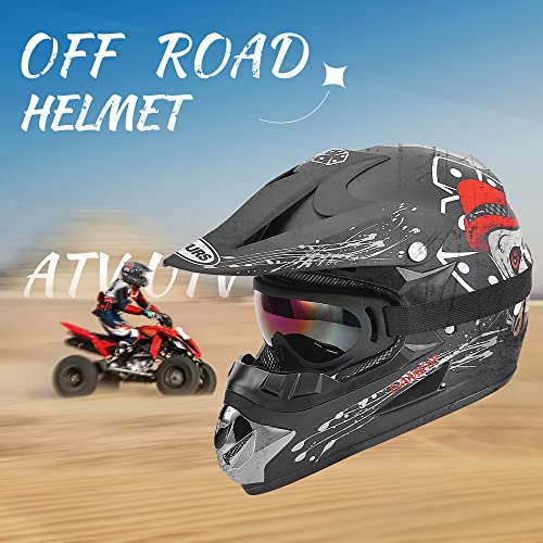 Off-Road Motorcycle Helmet with Goggle, Gloves & Mask V369861