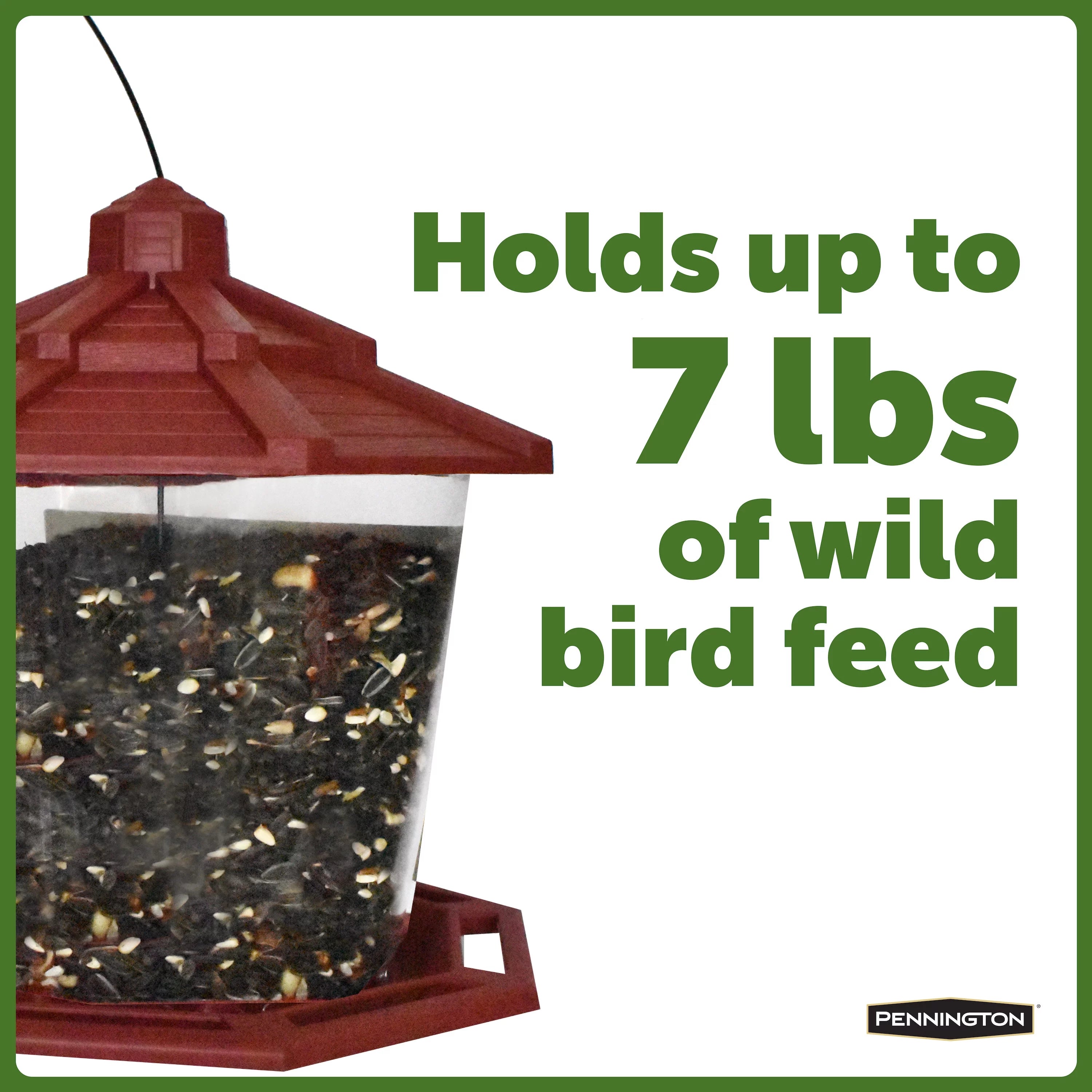 Red Recycled Plastic Wild Bird Hopper Feeder, 7 lb, 2 Pack W5740