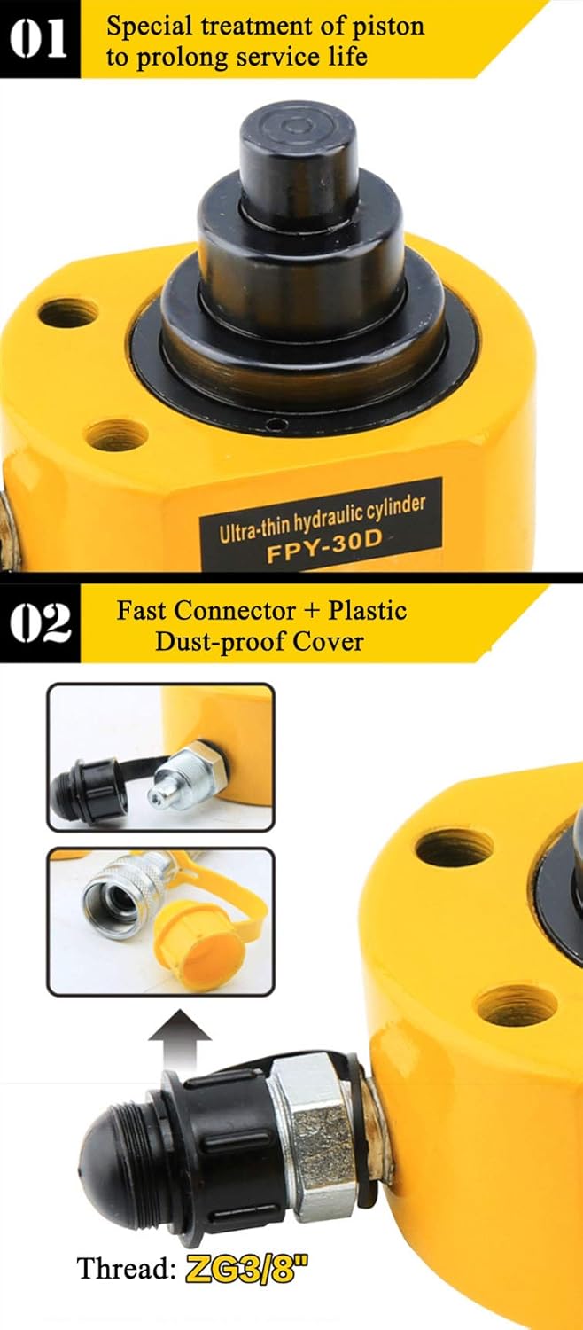 100 ton Low Profile Hydraulic Ram Jack Multi-Section Stroke 69mm K809302