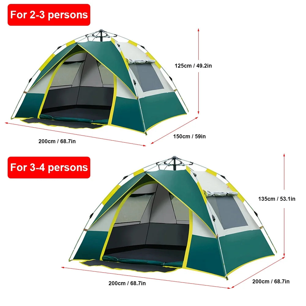 Pop Up Tent for 2-4 Person Camping Hiking Z19501