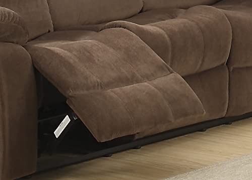 Modern Upholstered Reclining Sofa with Padded Armrests, Walnut D857