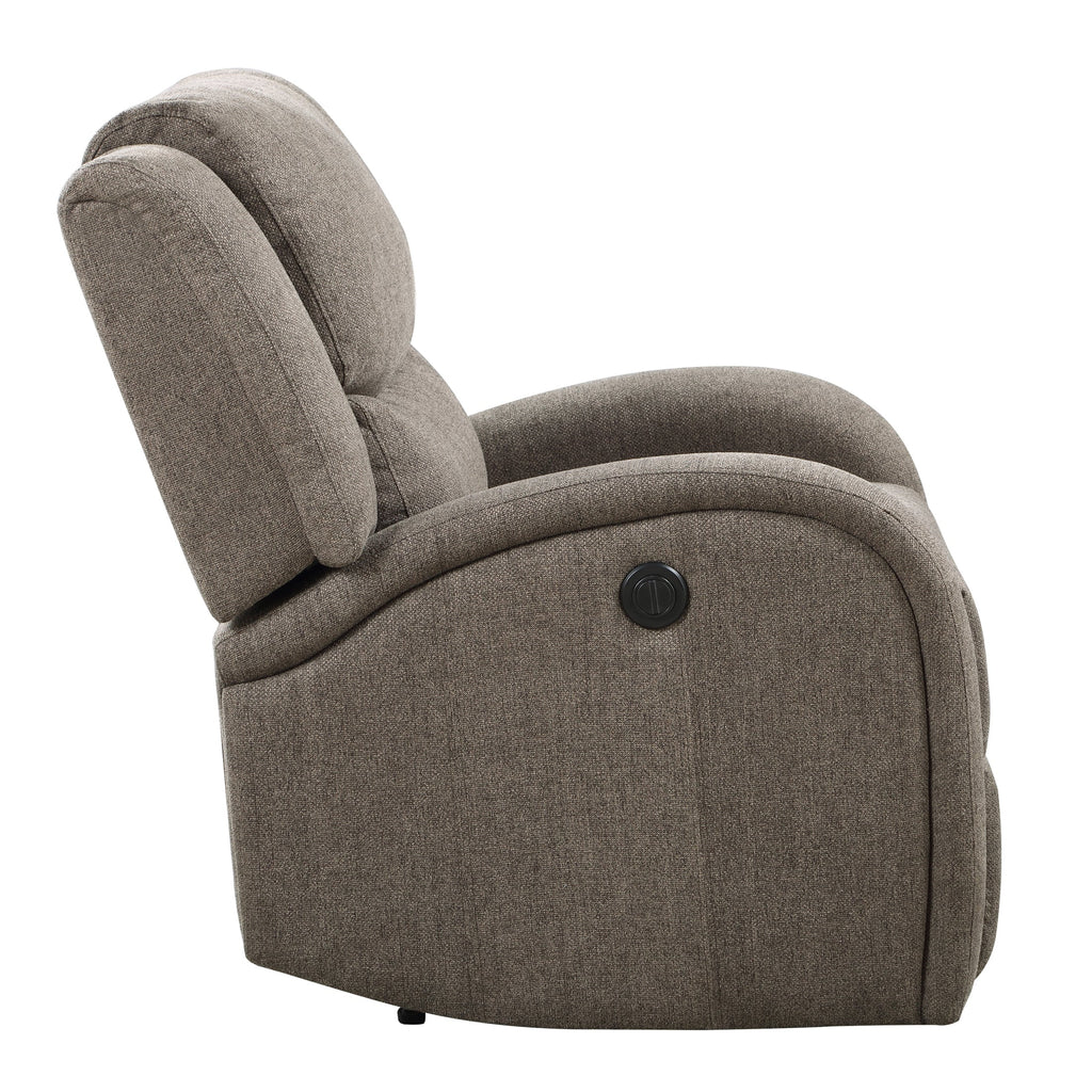 Power Reclining Chenille Upholstered Chair, Brown B426