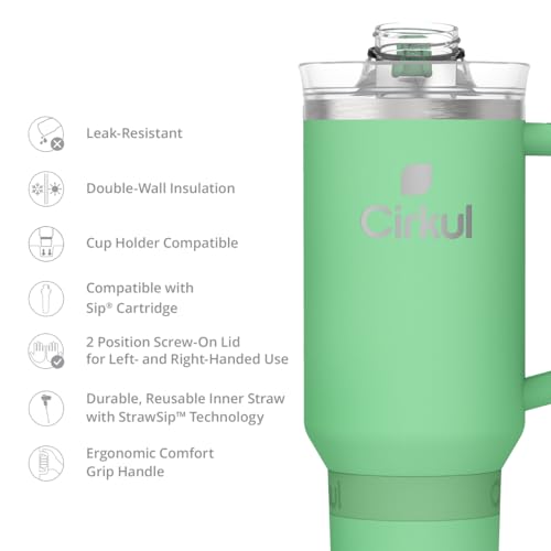 40oz Stainless Steel Tumbler with Handle, Double-Wall Insulated T7917