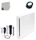 Nintendo Wii White Gaming Console With 2 Black&White Gaming Controller + Head Set BOLT AXTION Bundle Like New