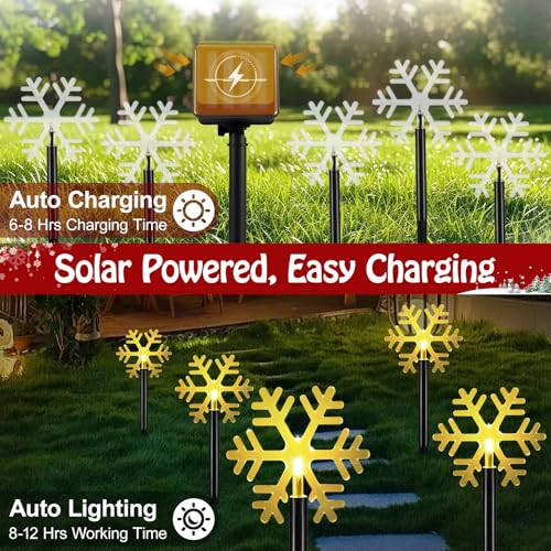 Solar Christmas Candy Cane Lights Outdoor, Pathway Stake Lights, 24 Pack G8137