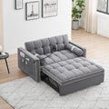 Furniture Sets 3 in 1 Sleeper Sofa Pull Out Bed,Modern Velvet Convertible SofaBed,55" Loveseat w/Adjustable Backrest/Pillows & Side Pockets for Small Space,Living Room,Apartment, 55'', 09-Gray
