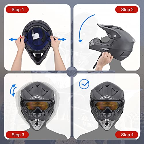 Off-Road Motorcycle Helmet with Goggle, Gloves & Mask V369861