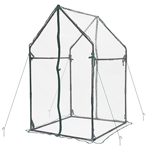 Gardzen Mini Greenhouse Heavy Duty Portable Green House, Clear Tent Indoor or Outdoor for Plants 36.2”(L) x18.9”(W) x33.3”(H)