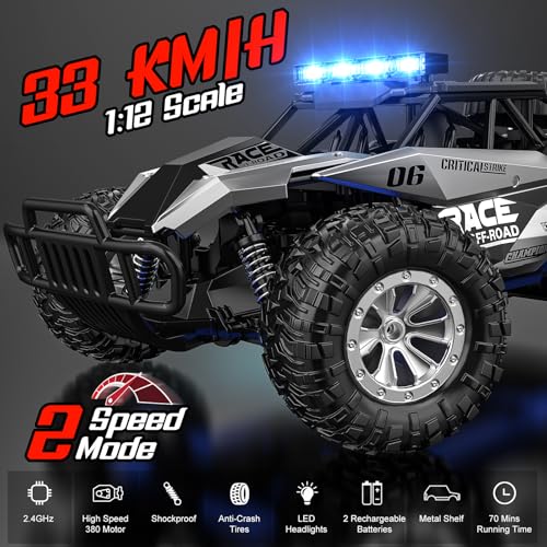 Remote Control Car, 2.4GHz High Speed 33KM/H RC Truck, Off Road with LED Headlight Z515