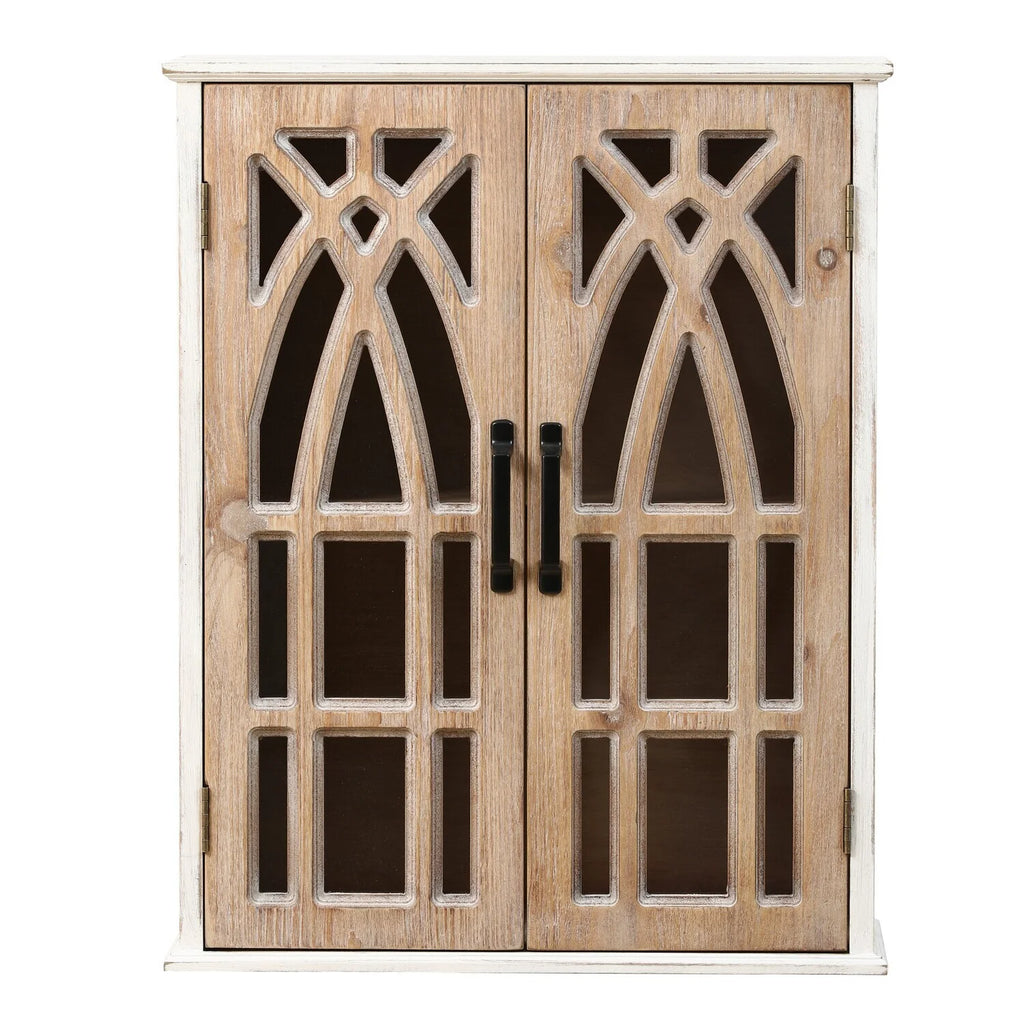 Southwestern Style White MDF 2-Door Wall Cabinet C317