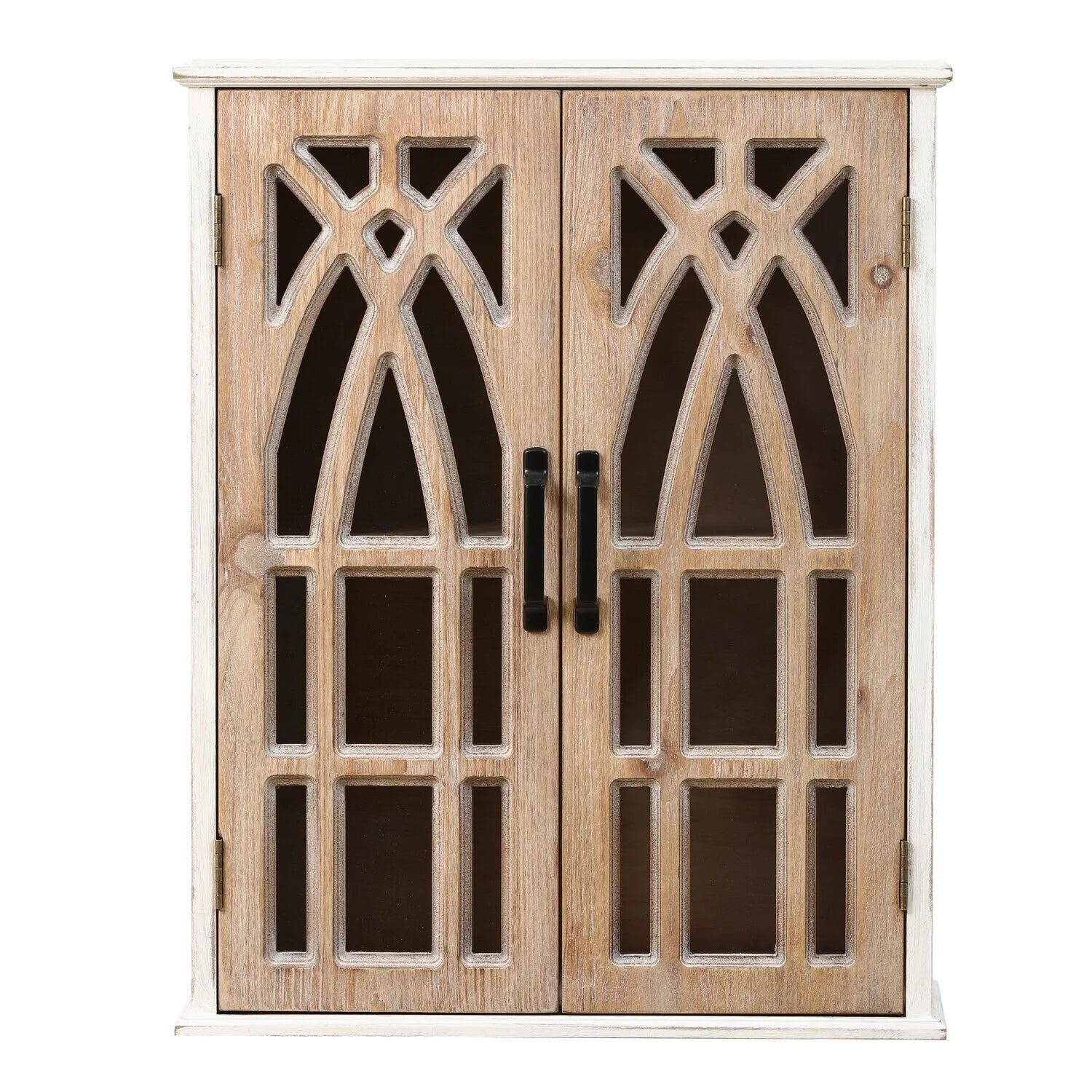 Southwestern Style White MDF 2-Door Wall Cabinet C317